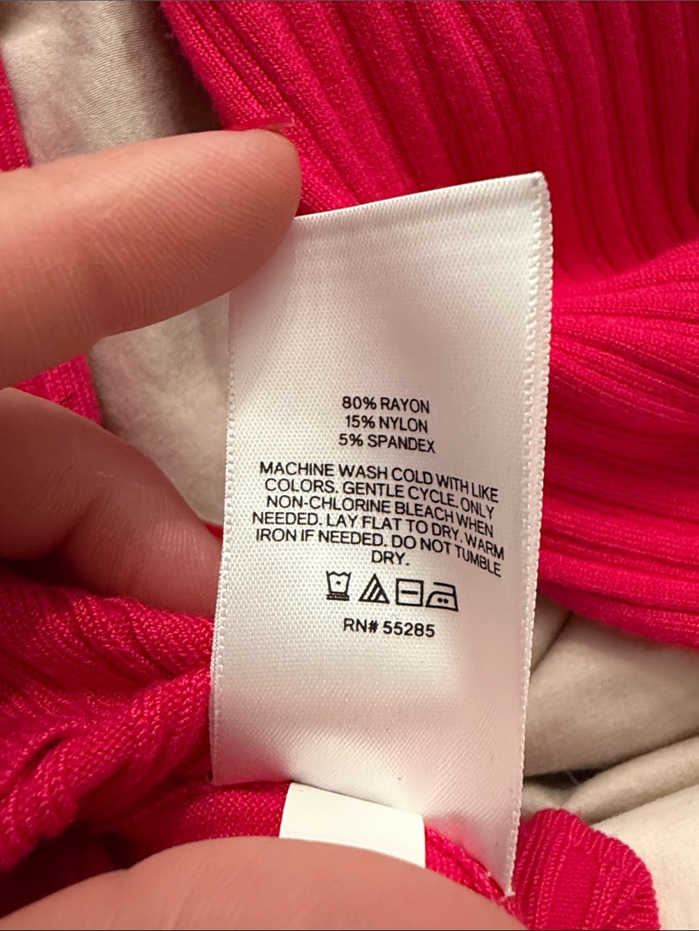 Express Fuchsia Ribbed Crewneck Sweater - Picture 6 of 6